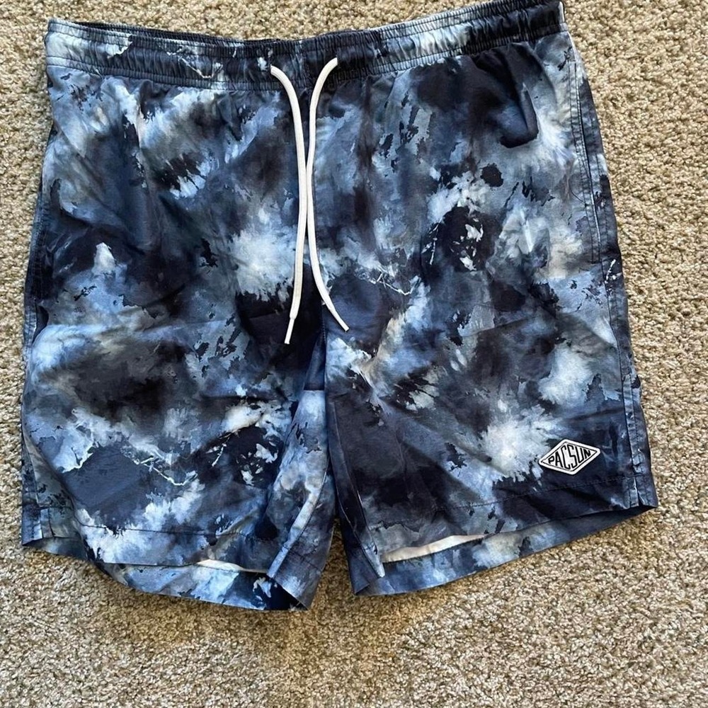 PacSun black and gray tie-dye swim shorts size M coastal summer